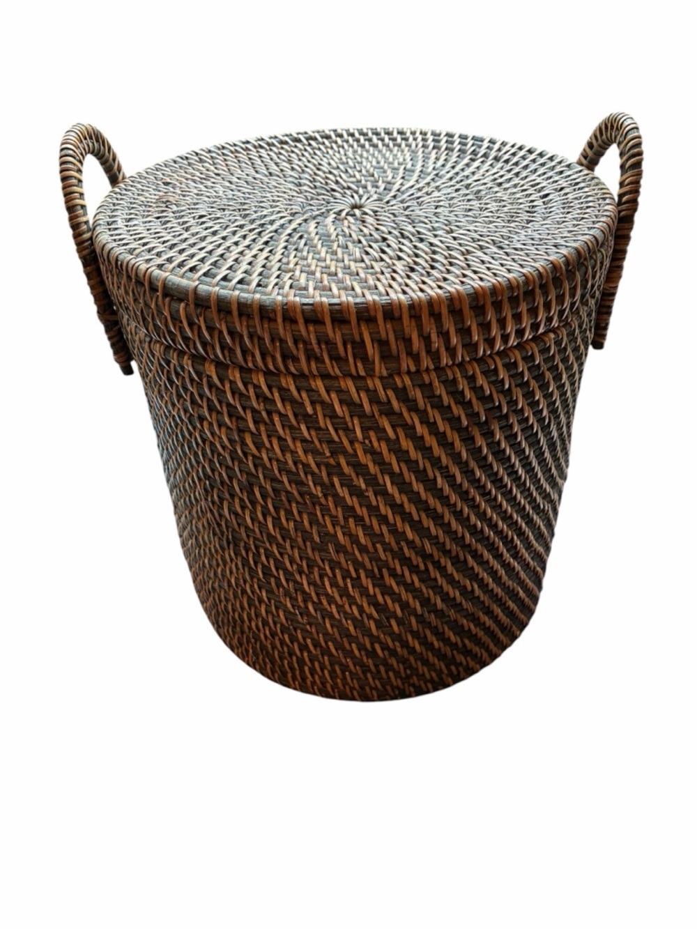 Rattan Handmade Basket with Lid Handles